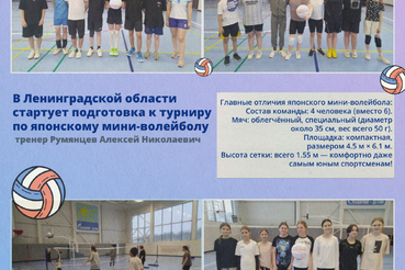 В Ленинградской области стартует подготовка к турниру по японскому мини-волейболу!